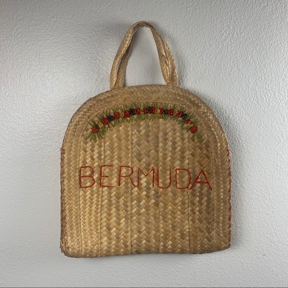 JUTE BERMUDA SUMMER HANDBAG WITH EMBROIDERY - Picture 1 of 9